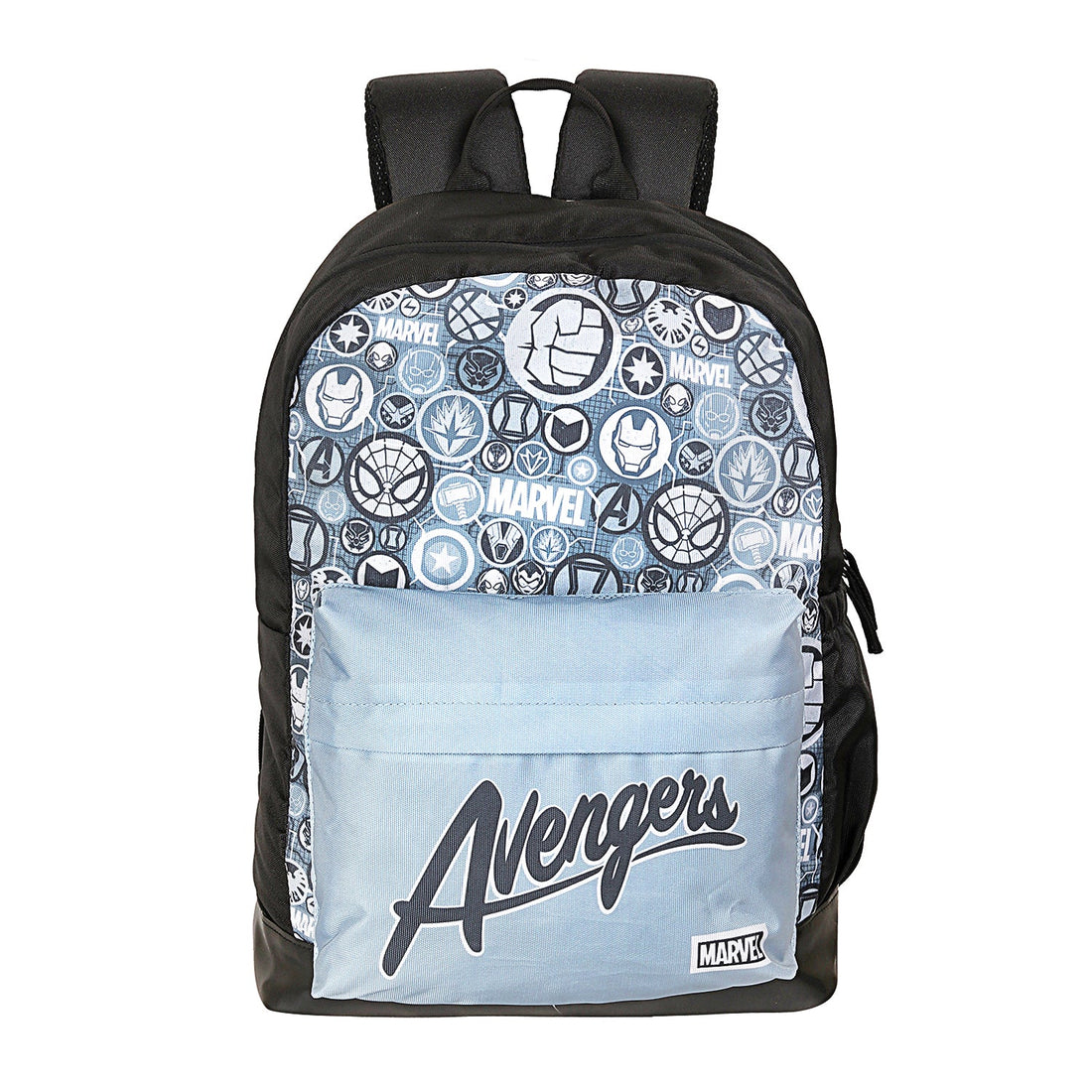 Marvel Avengers Characters Team 17 Inch | 22 Ltrs Casual Backpack With Faux Leather Base |Black & Grey-AZ148