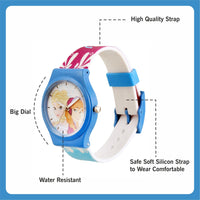 Disney Princess for Kids Round Analogue Wrist Watch - Age 3 to 12 Years (Elsa and Anna Blue)-AZ21