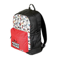 Disney Mickey fun 17 Inch Casual Backpack with Faux Leather Base| Black & Red - AZ151