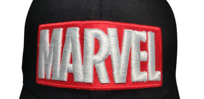 Marvel Black Cap Big Size Embroidery Work-