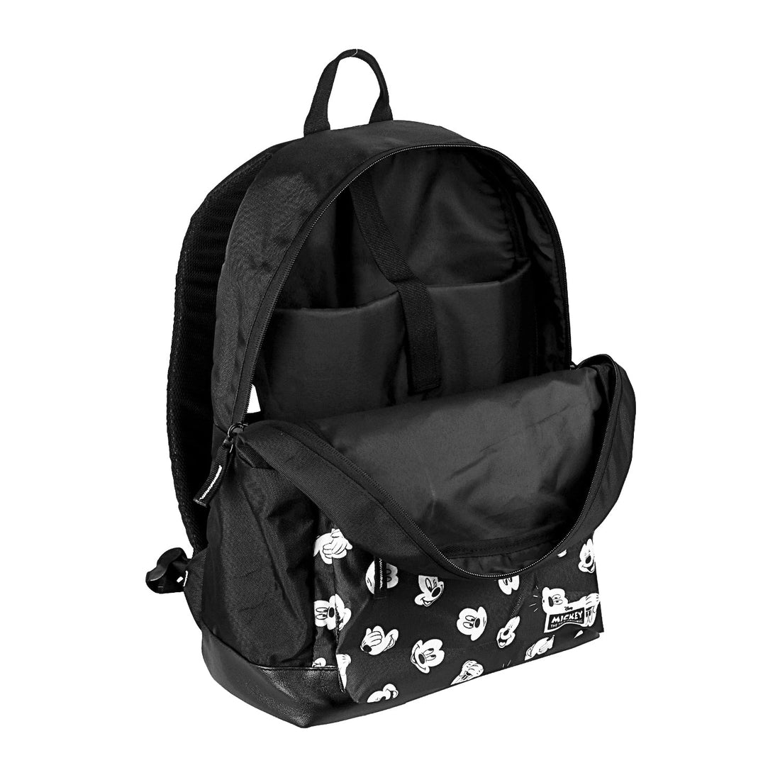 Disney Mickey Mouse Laughing Face Black White 17 Inch Casual Backpac ComicLyfe