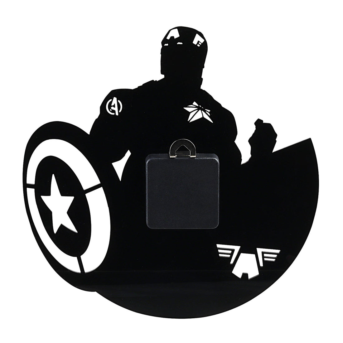 Marvel Avengers Captain America Acrylic Wall Clock - Sleek Black Design