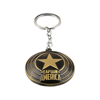 Marvel Captain America Metal Keychain Gold and Brown