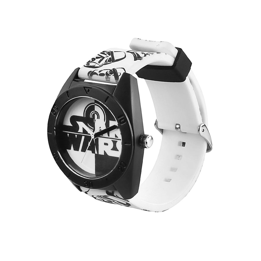 Lucas Star Wars Kids Round Analogue Wrist Watch - Black and White