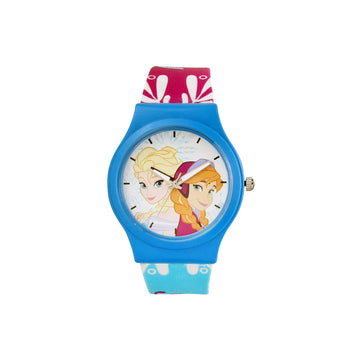 Disney Princess for Kids Round Analogue Wrist Watch - Age 3 to 12 Years (Elsa and Anna Blue)-AZ21