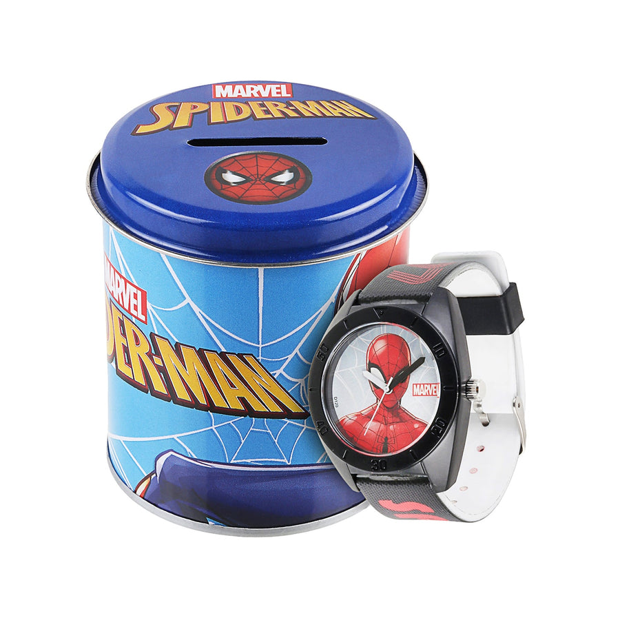 Marvel Comics Kid's Marvel Spider Man Analog Black Strap Watch for 5-10-year - AZ98