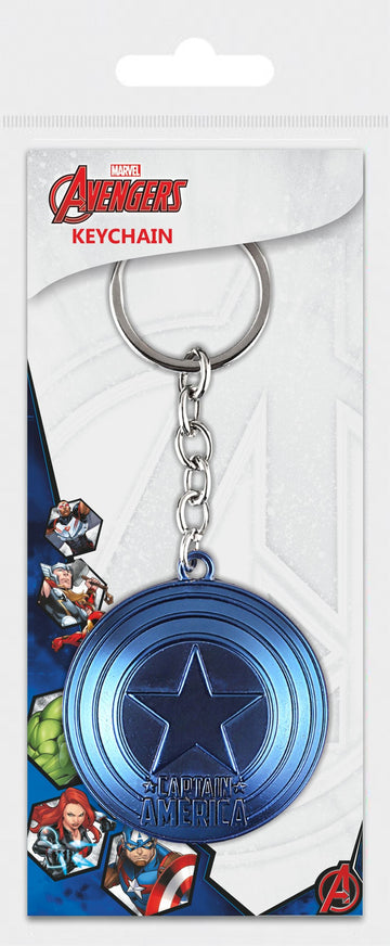 Marvel Avengers Captain America Metal Keychain - Blue