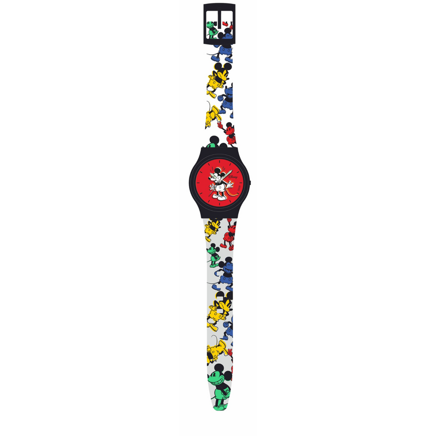 Disney Mickey Mouse Wrist Watch Mickey Red Round Analogue Wrist Watch Multicolor Kids Birthday Gift For Boy Girl Age 3 to 12 Years