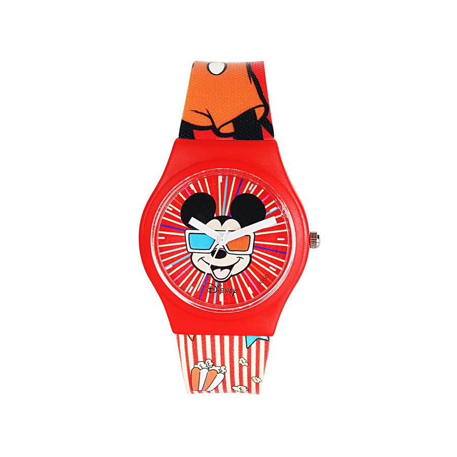 Disney Mickey Mouse Wrist Watch Mickey Red Round Analogue Wrist Watch Multicolor Kids Birthday Gift For Boy Girl Age 3 to 12 Years