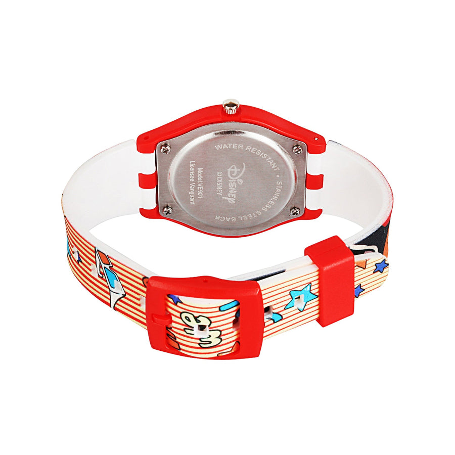 Disney Mickey Mouse Wrist Watch Mickey Red Round Analogue Wrist Watch Multicolor Kids Birthday Gift For Boy Girl Age 3 to 12 Years