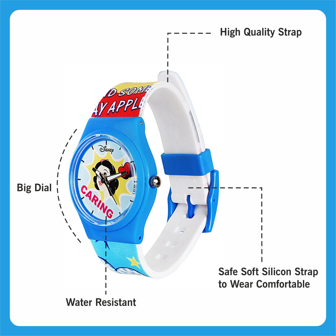 Disney princess Analogue Unisex-Adult Watch (Multicolour Dial Colored Strap)