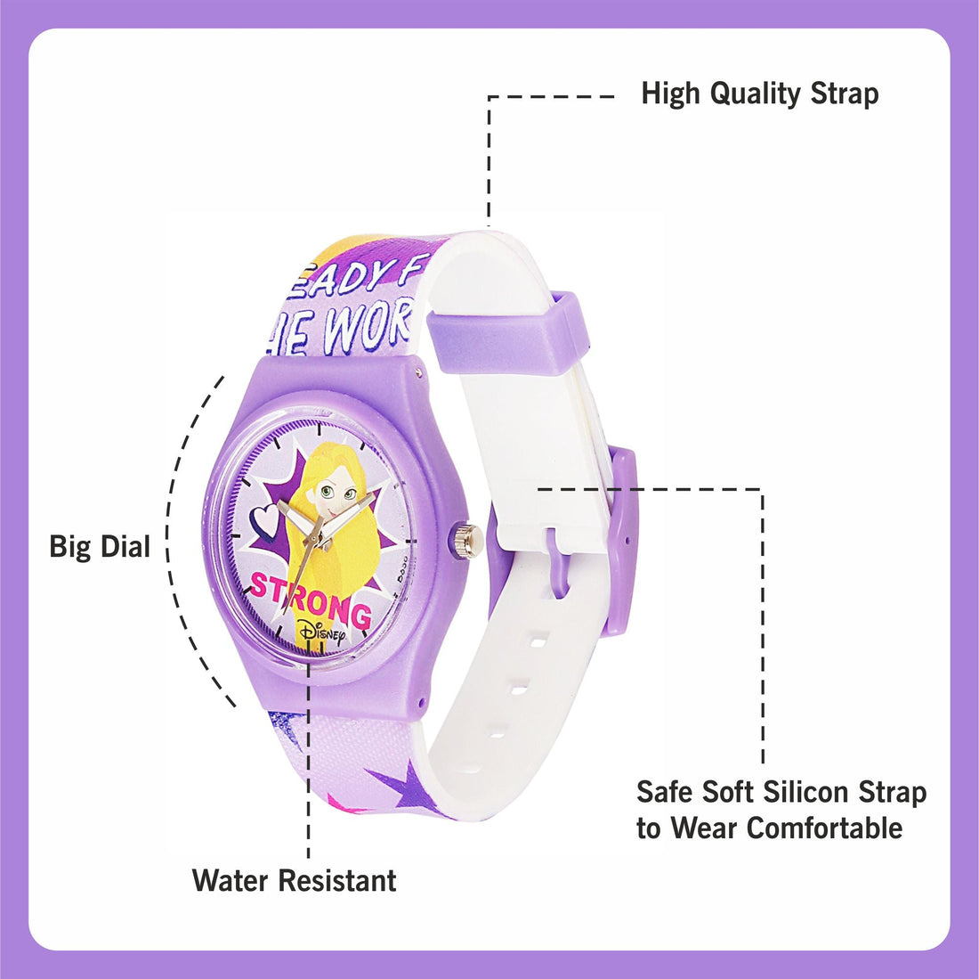 Disney princess Analogue Unisex-Adult Watch (Multicolour Dial Colored Strap)