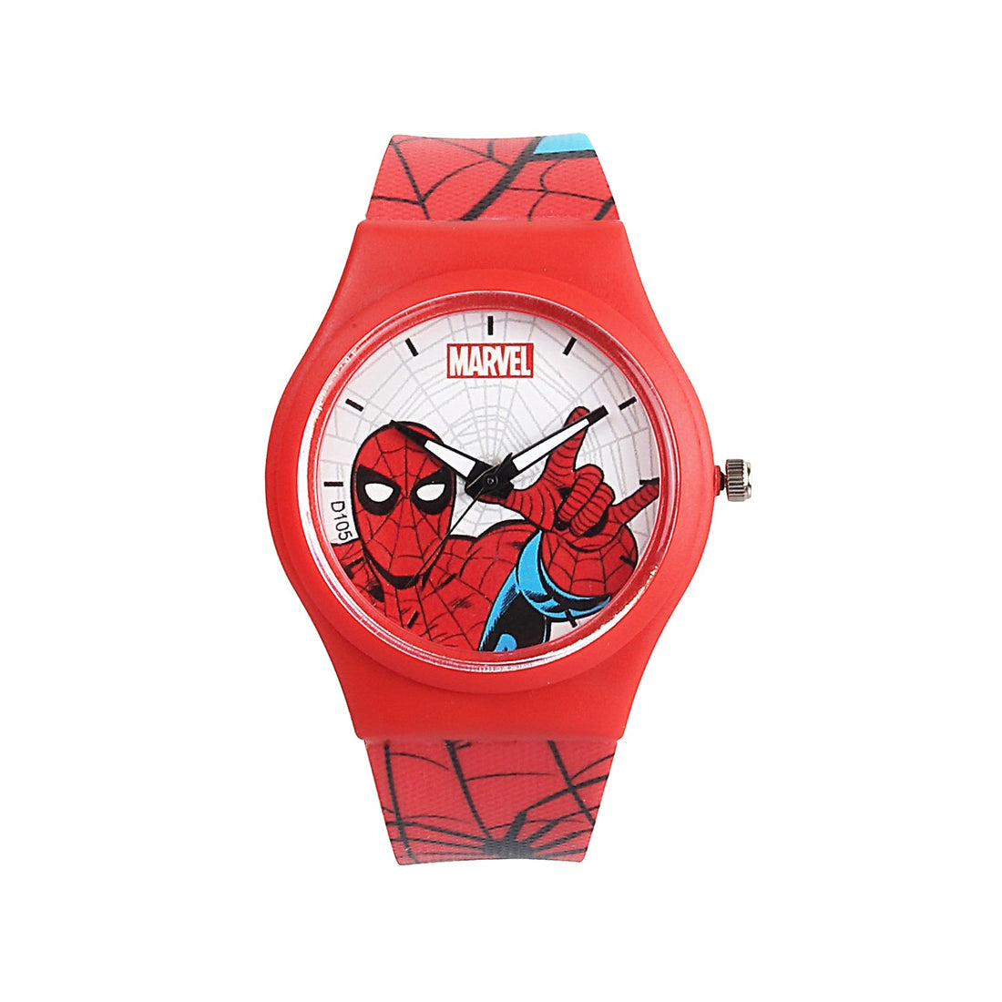 Marvel Wrist Watch for Kids Multicolor Round Analogue Wrist Watch | Birthday Gift for Boys & Girls - Age 3 to 12 Years (Spiderman Character Red)