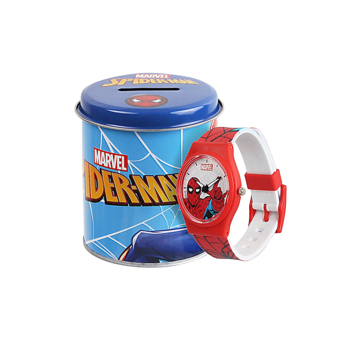 Marvel Wrist Watch for Kids Multicolor Round Analogue Wrist Watch | Birthday Gift for Boys & Girls - Age 3 to 12 Years (Spiderman Character Red)