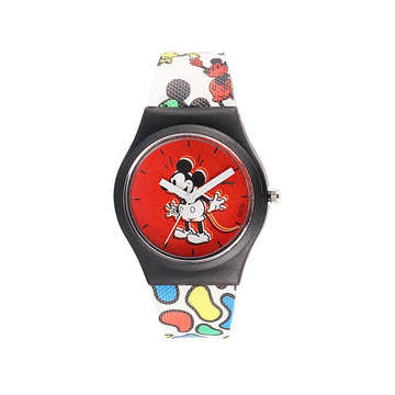 Disney Mickey Mouse Wrist Watch Mickey Red Round Analogue Wrist Watch Multicolor Kids Birthday Gift For Boy Girl Age 3 to 12 Years