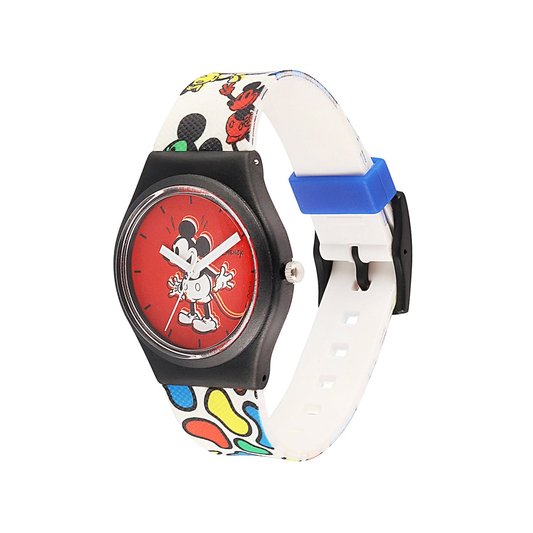 Disney Mickey Mouse Wrist Watch Mickey Red Round Analogue Wrist Watch Multicolor Kids Birthday Gift For Boy Girl Age 3 to 12 Years