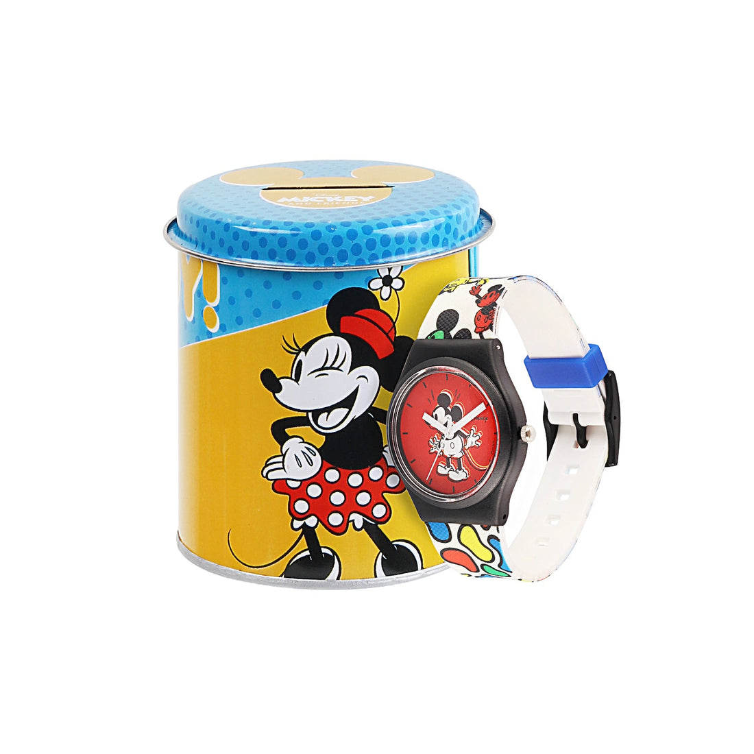 Disney Mickey Mouse Wrist Watch Mickey Red Round Analogue Wrist Watch Multicolor Kids Birthday Gift For Boy Girl Age 3 to 12 Years