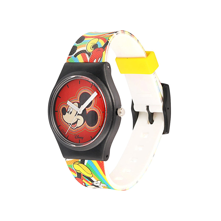 Disney Mickey Mouse Wrist Watch Mickey Red Round Analogue Wrist Watch Multicolor Kids Birthday Gift For Boy Girl Age 3 to 12 Years