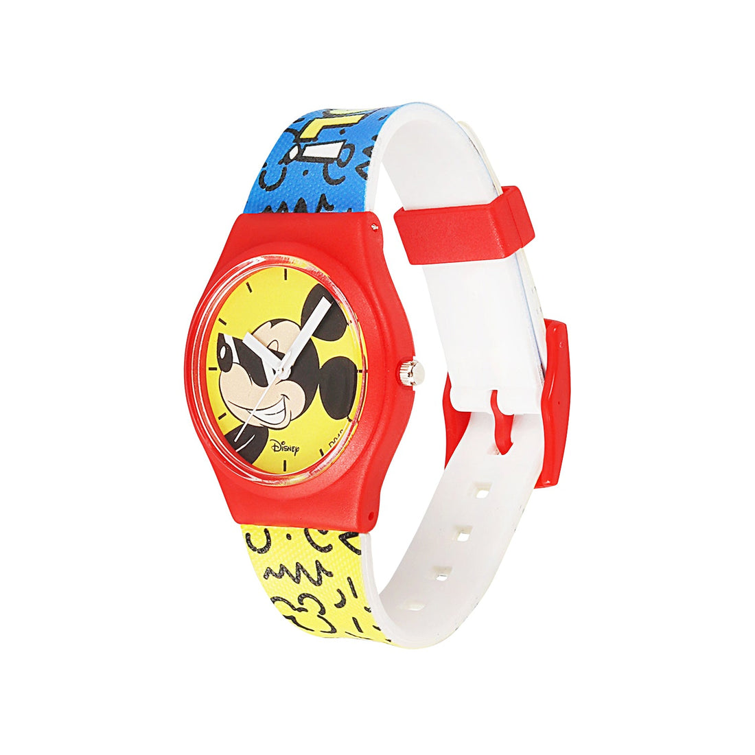 Disney Mickey Mouse Wrist Watch Mickey Red Round Analogue Wrist Watch Multicolor Kids Birthday Gift For Boy Girl Age 3 to 12 Years