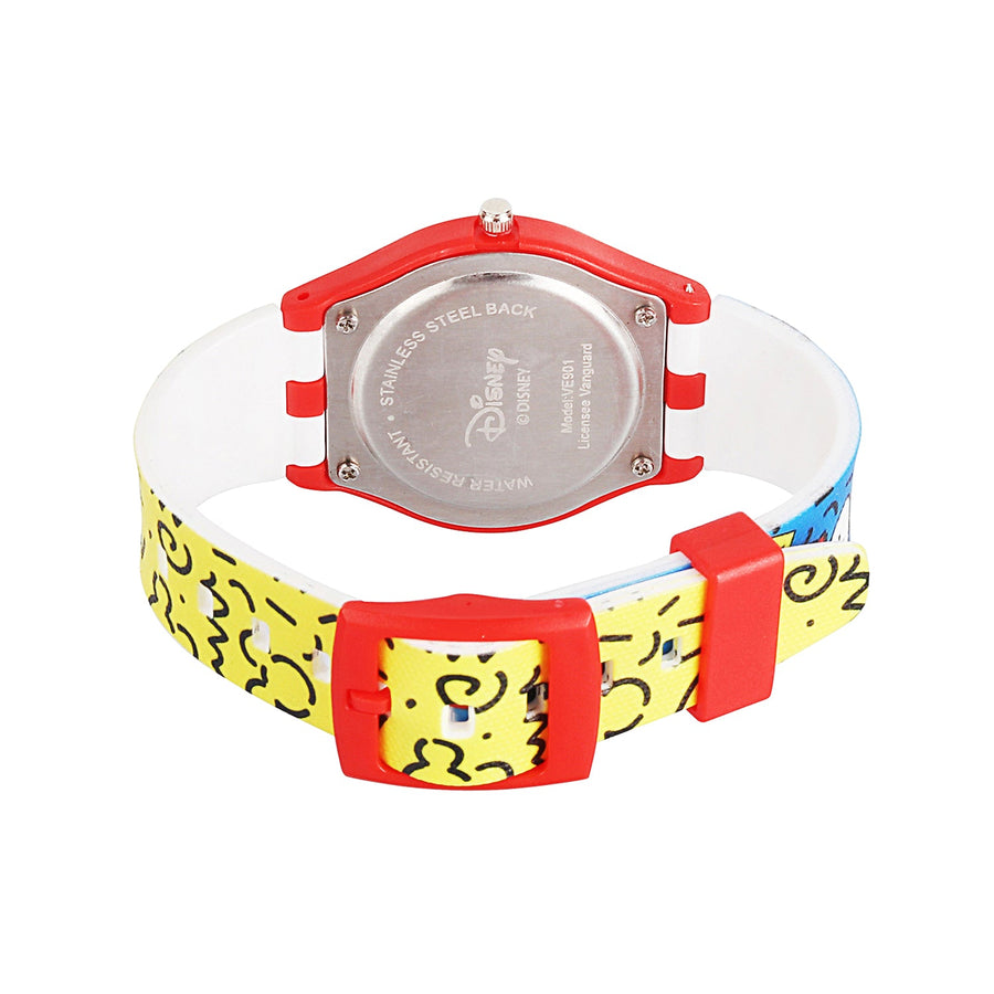 Disney Mickey Mouse Wrist Watch Mickey Red Round Analogue Wrist Watch Multicolor Kids Birthday Gift For Boy Girl Age 3 to 12 Years