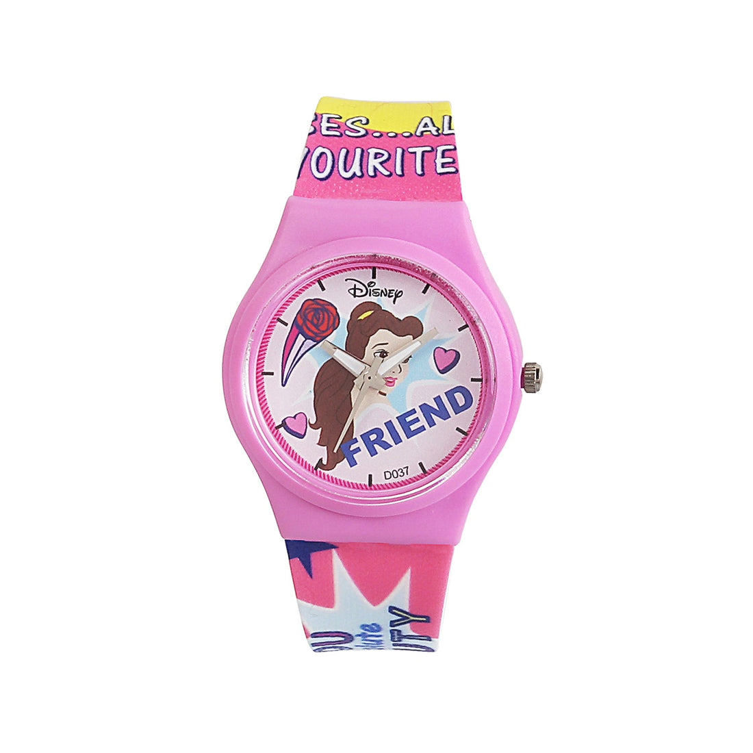 Disney princess Analogue Unisex-Adult Watch (Multicolour Dial Colored Strap)