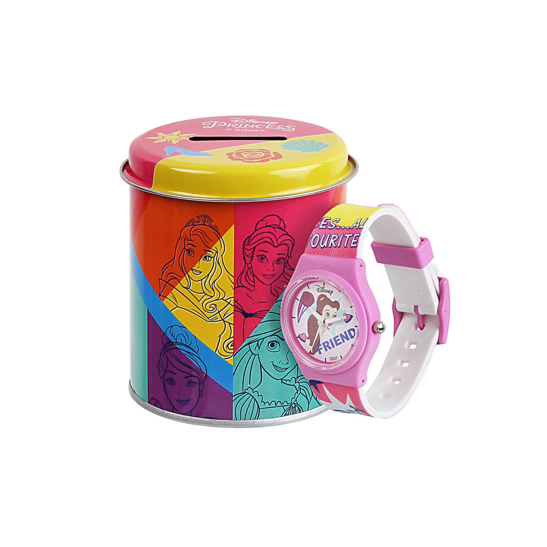 Disney princess Analogue Unisex-Adult Watch (Multicolour Dial Colored Strap)