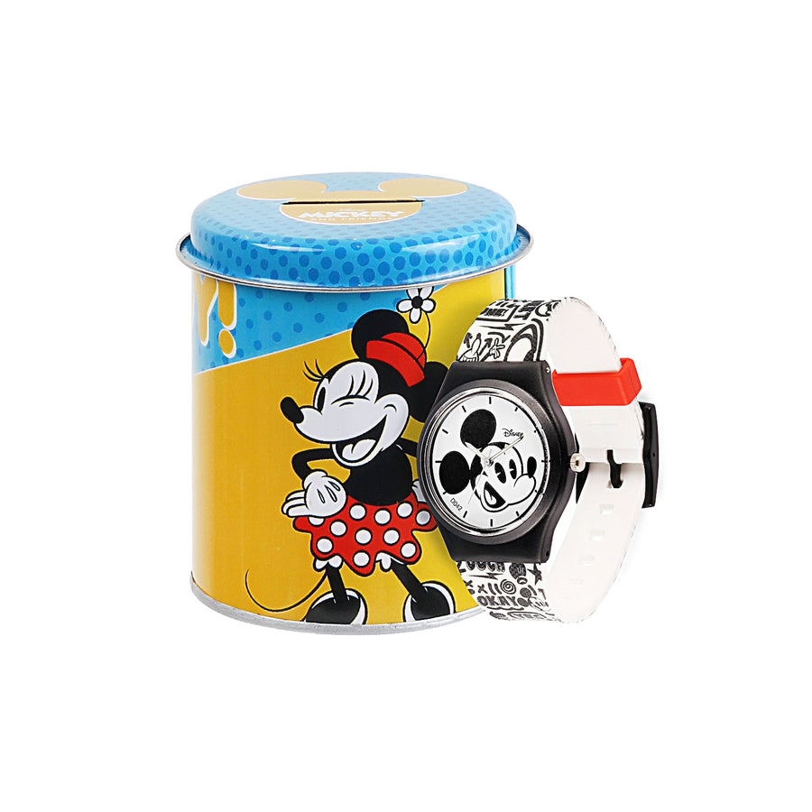 Disney Mickey Mouse Wrist Watch Mickey Red Round Analogue Wrist Watch Multicolor Kids Birthday Gift For Boy Girl Age 3 to 12 Years