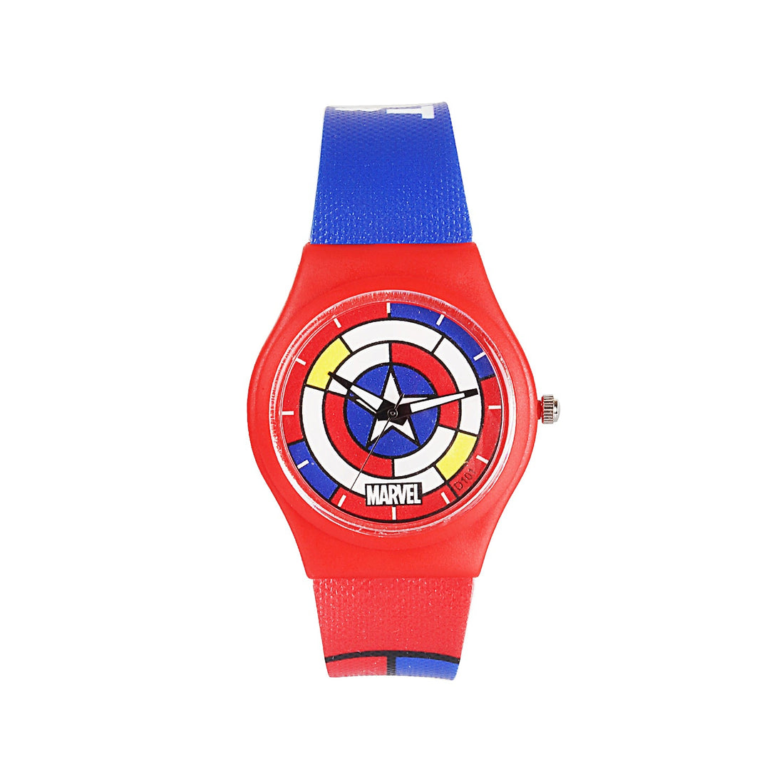 Marvel Wrist Watch for Kids Multicolor Round Analogue Wrist Watch | Birthday Gift for Boys & Girls - Age 3 to 12 Years (Captain America Red)