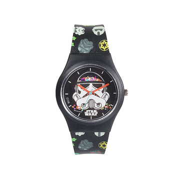 Star Wars Mandalorian Round Dial Analog Wrist Watch - Unisex Kids (Black) | AZ96