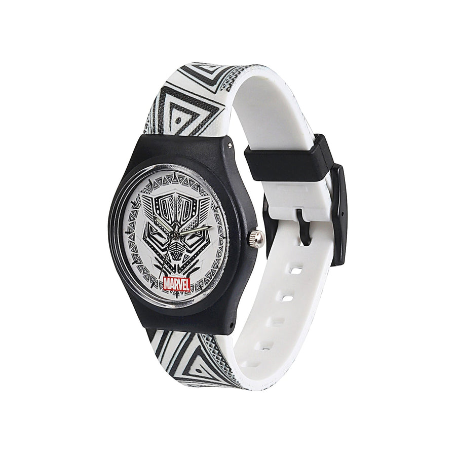 Marvel Comics Wrist Watch for Kids Multicolor Round Analogue Wrist Watch Birthday Gift for Boys & Girls - Age 3 to 12 Years (Black Panther Black)